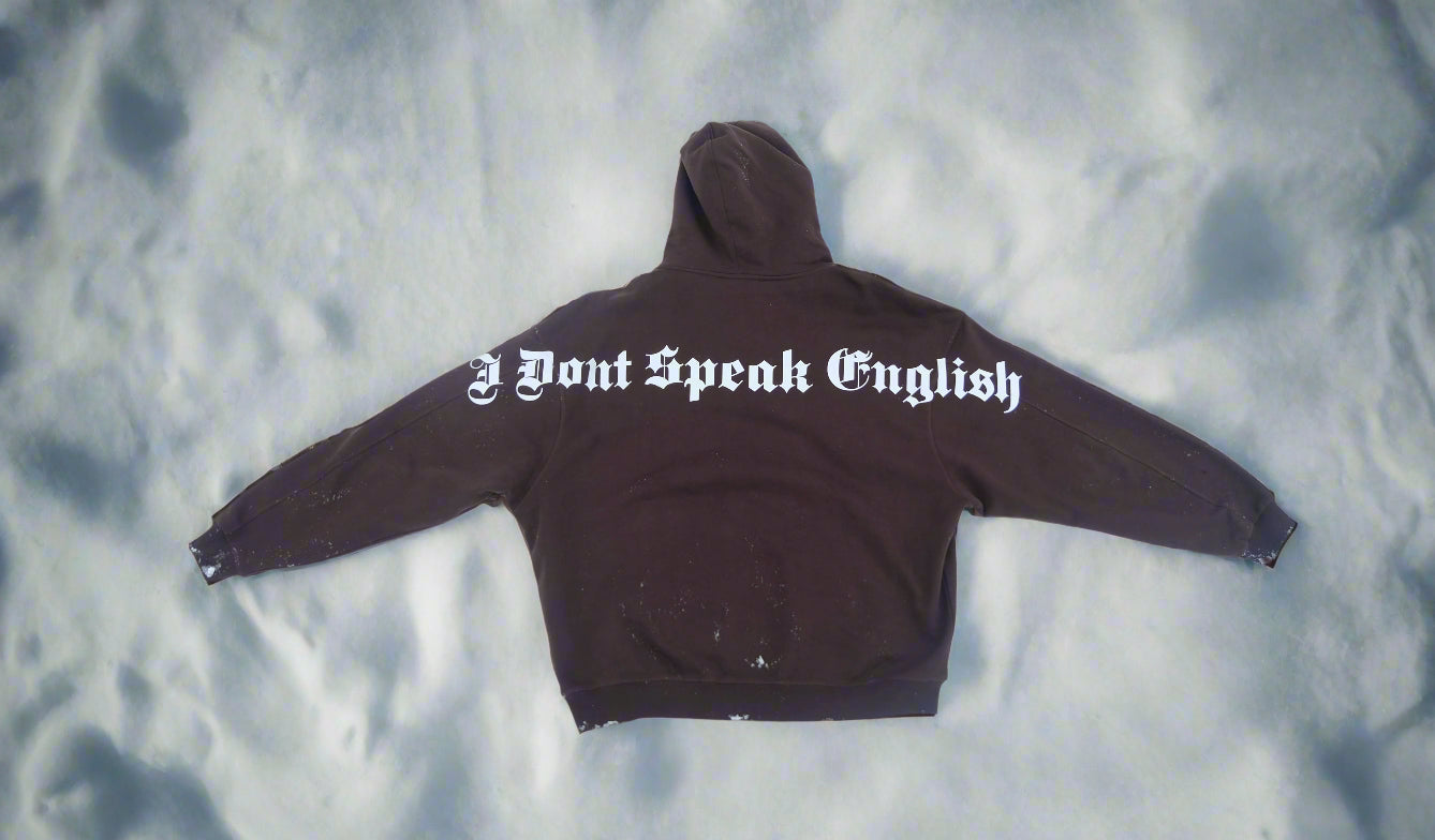 No English "Brown Loaf " Oversized Hoodie